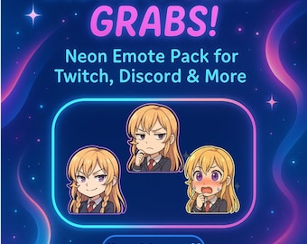 Anime Chibi Emotes: Gourmet Queen Pack (Instant Download)