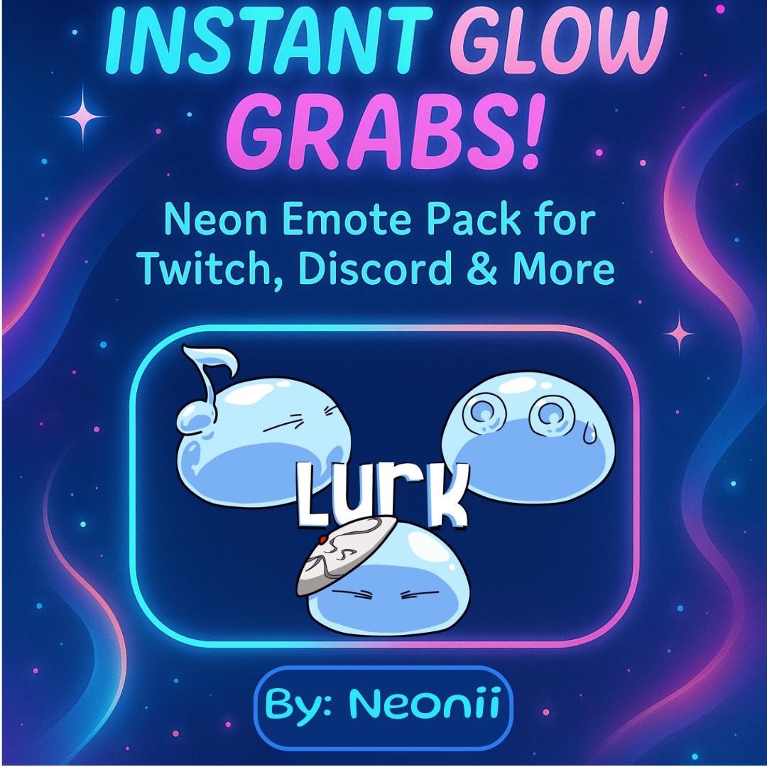 Slime Hero Chibi Emotes: Isekai Gamer Pack for Twitch & Discord (Instant Download)