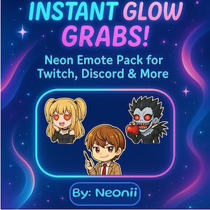 Paquete de gestos inspirado en Dark Notebook / Gestos de anime Chibi Gamer para Twitch y Discord, descarga instantánea