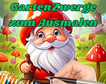230 páginas para colorear de gnomos de jardín para imprimir – Libro para colorear en PDF para niños y adultos – Divertidas páginas para colorear de gnomos de jardín (descarga instantánea)