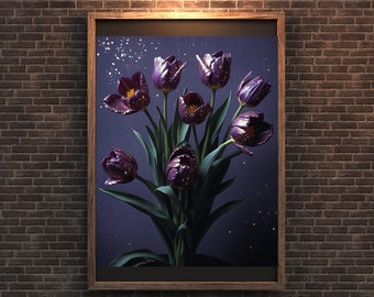 Tulipán en la Luz: Una Oda a la Elegancia de la Naturaleza. Obra de Arte Única de Tulipanes. Decoración de Pared Perfecta - para Impresiones Giclée #Tafs Art Déco