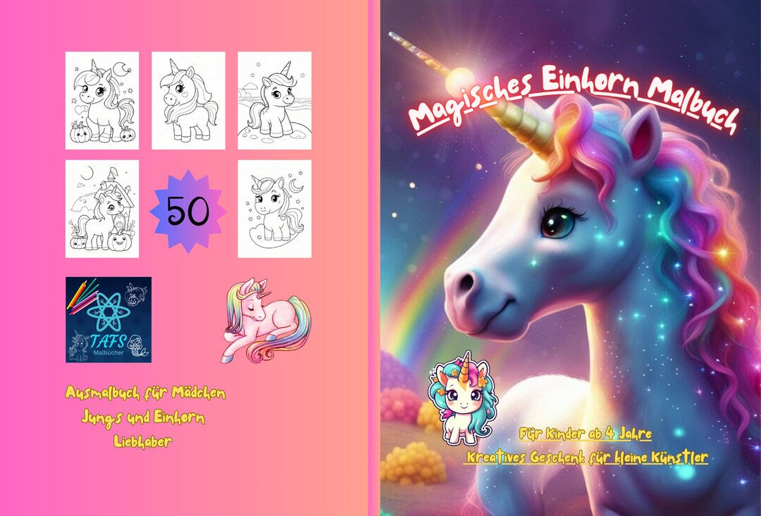 Unicorn Coloring Book for Children - Creative Coloring Book With 50 ...
