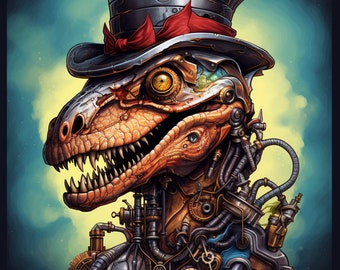 Descubre un mundo lleno de dinosaurios steampunk parte 3 libro para colorear para descargar - 50 páginas para colorear perfectas #Tafscoloring books #TafsDesign