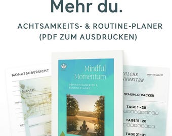 Planificador de mindfulness en PDF | Planificador anual minimalista imprimible | Diario de autocuidado | Registro de hábitos | Planificador mensual y semanal