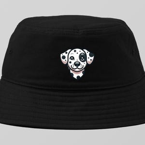 Dalmatian Bucket Hat, cute dog printed bucket hat, handmade and printed in USA
