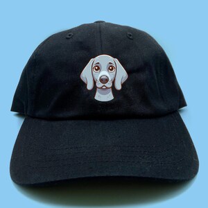Weimaraner dad hat, cute dog unstructured dad hat, handmade and printed in USA