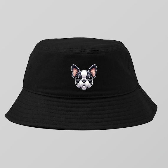 French Bulldog Bucket Hat, Cute Dog Printed Bucket Hat, Handmade