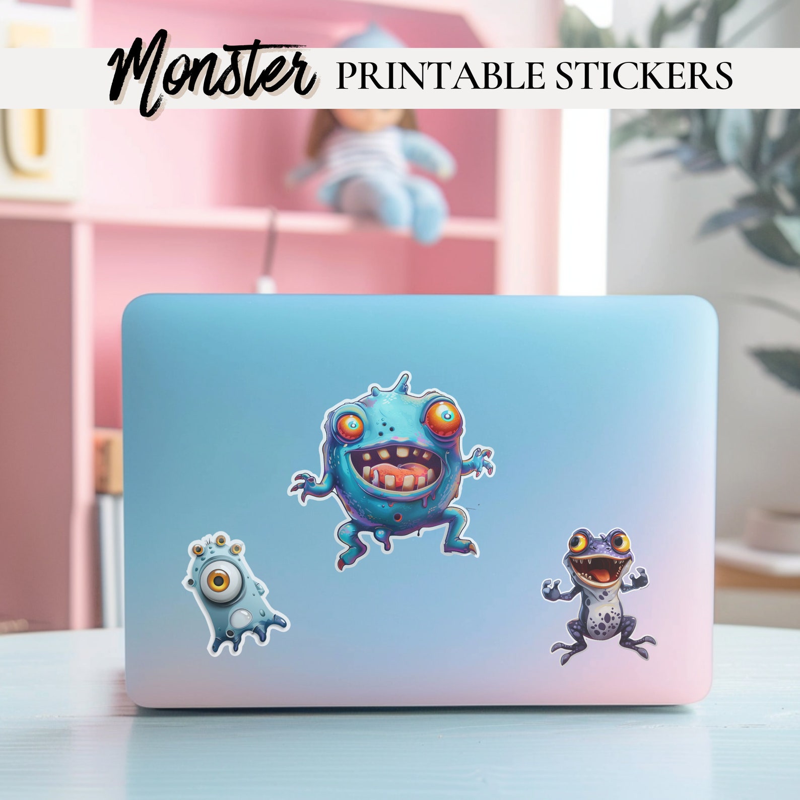 Animated Monsters Stickers Set - Creepy Monster Sticker - Journal ...