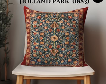 William Morris Vintage Hummingbird Throw Pillow Cover - 18x18 Inch Flannel Bohemian Home Decor