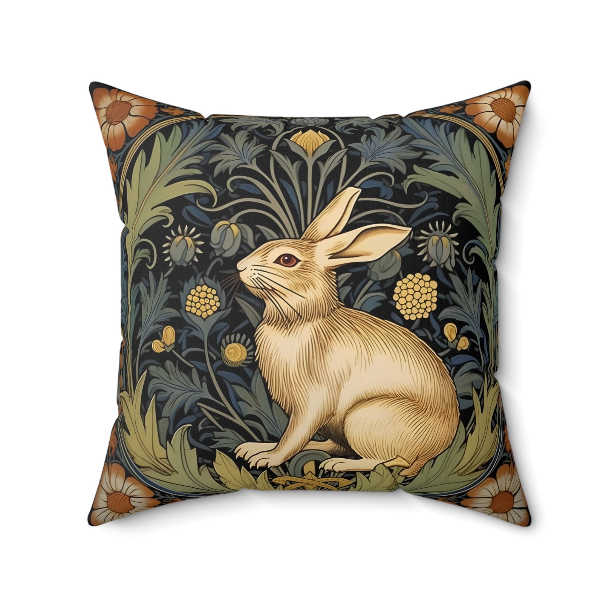 William Morris Pillow Covers, Rabbit Pillow, Vintage Pillow, Botanical