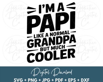 Papi comme un grand-père seulement plus cool, grand-père espagnol Png pour la fête des pères, fête des grands-parents, drôle de conception numérique Papi Svg Eps Jpg