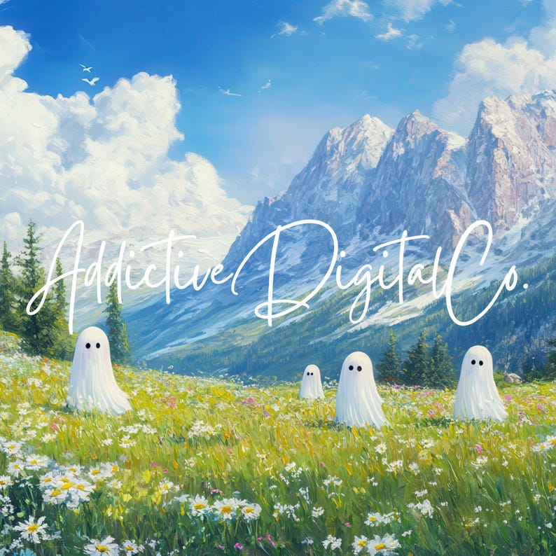 Halloween Samsung Frame TV Art, Mountain Meadow Landscape, TV Cute