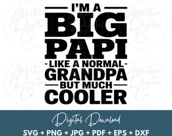 Grand papi comme un grand-père seulement glacière, grand papi png pour la fête des pères fête des grands-parents, drôle grand papi design numérique Svg Eps Jpg