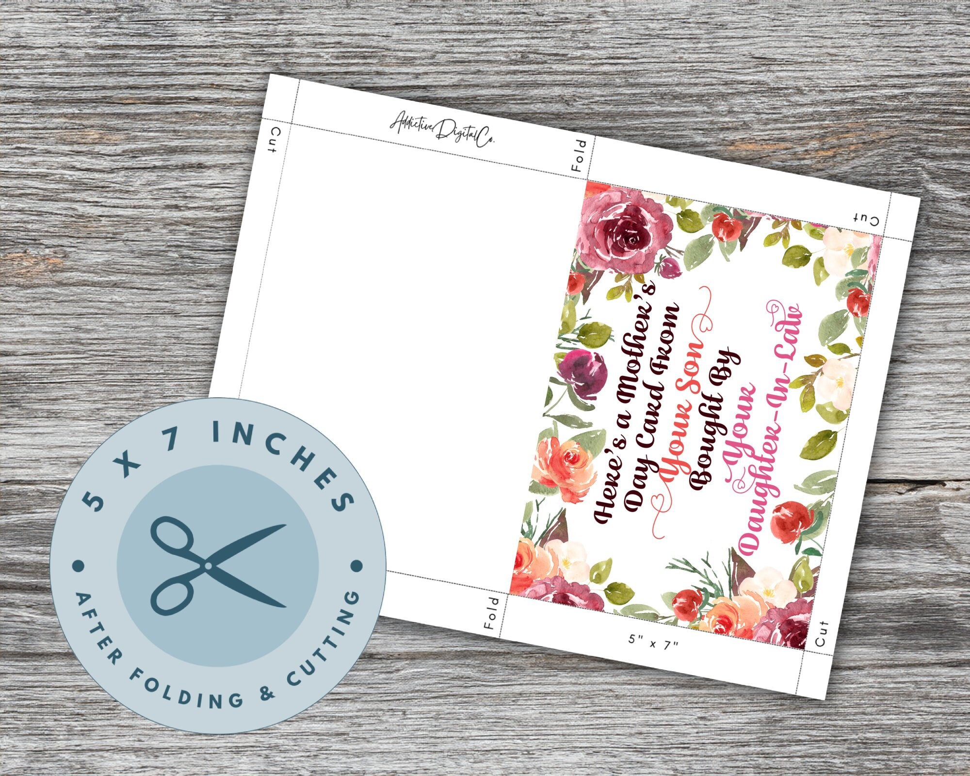 Printable Mother's Day Card 5x7, Instant Digital Download PDF, Heres A ...