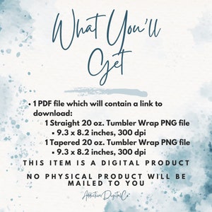a blue watercolor background with the text what you'll get