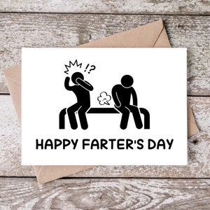 Grappige vaderdagkaart, afdrukbare vaderdagkaart, instant digitale download, 5 x 7 vaderdagkaart, Happy Farter's Day-kaart