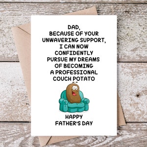 Tarjeta divertida del Día del Padre, Tarjeta imprimible del Día del Padre, Descarga digital instantánea, Tarjeta 5x7, Regalo humorístico del Día del Padre