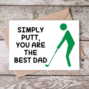 Grappige Vaderdagkaart, instant digitale download, afdrukbare kaart van 5 x 7, Simply Putt You Are The Best Dad Card, golfliefhebber, vader