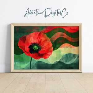 Poppies Printable Wall Art, Abstract Red Poppy Flower Painting, Vibrant Modern Digital Art, Colorful Home Decor, Contemporary Floral Print