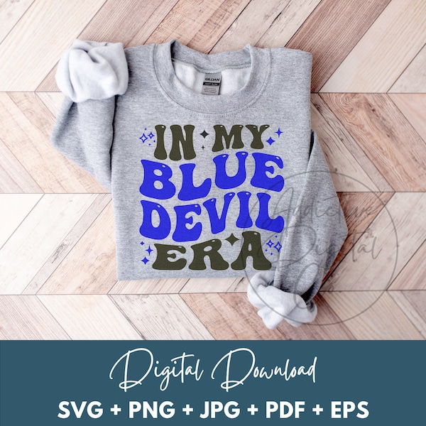 In My Blue Devil Era Svg, Blue Devil Png, Blue Devil Supporter Svg, Blue Devil Shirt Svg, Funny Blue Devil Gift Digital