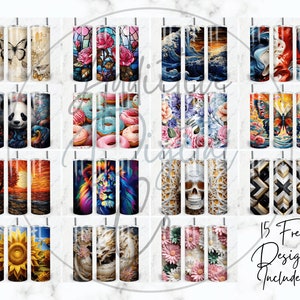 a collage of different designs on a marble background