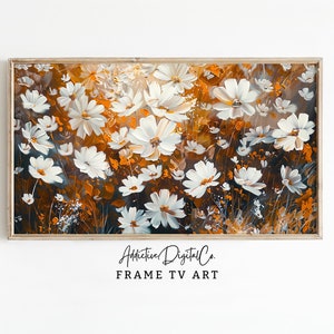 Floral Frame Tv Art, Botanical Art Tv Decor, White Flowers Tv Screensaver JPG, Spring Inspired Frame Tv Art