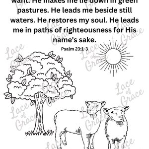 Bible Coloring Page - Psalm 23:1-3