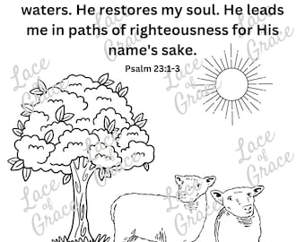 Bible Coloring Page - Psalm 23:1-3