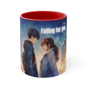 FALLING For YOU Korean Drama Coffee/Cafe Latte/Té/Taza de chocolate caliente, KPOP, KDrama, Romance Mug/Cup. 11 onzas