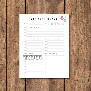 Daily Gratitude Journal, Digital Download, Printable Journal