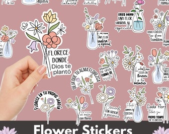 Cute floral printable stickers png, inspirational sticker png, Inspirational Quotes Png Bundle, spanish stickers png, sticker design