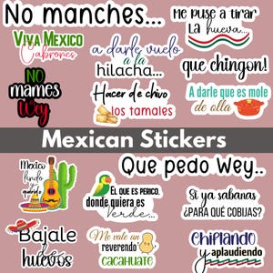 Pegatinas mexicanas imprimibles, paquete de pegatinas mexicanas, pegatinas con refranes en español, pegatinas mexicanas PNG, pegatina mexicana, pegatinas mexicanas divertidas