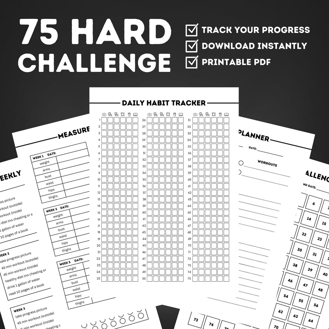 75 Hard Challenge 75 Hard Tracker Weight Loss Tracker 75 Etsy 75 Hard Challenge 75 Hard Tracker Weight Loss Tracker 75 Etsy