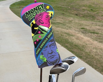 Money Dont Lie MAGA Golf Driver Headcover | Trump Neon Golf Club Cover