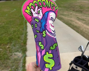 Neon Joker Money Golf Driver Headcover | Wild Card Funny Golf Club Cover Gift
