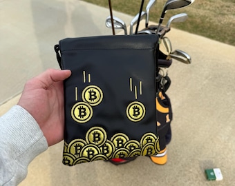 Bitcoin Golf Ball Bag | Crypto Golfer Pouch BTC Gift for Golfers