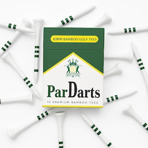 Par Darts, Premium Bamboo Golf Tees, Pack of 10 | 83mm (3.25&quot;) Wooden Tees - Durable, Eco-Friendly | Memorable Gift for Golfers
