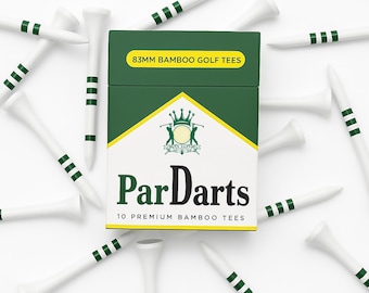 Par Darts Bamboo Golf Tees, 83mm, Pack of 10 Groomsman Golf Gift
