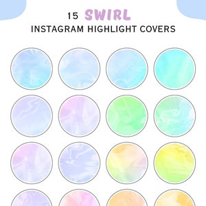 Instagram Highlight Covers, Bright Swirl Instagram, Iridescent Aesthetic Icons