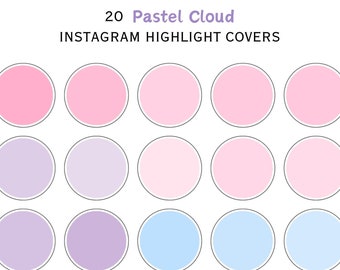Couvertures en surbrillance Instagram, couleurs Instagram nuage pastel, icônes de couverture IG Story