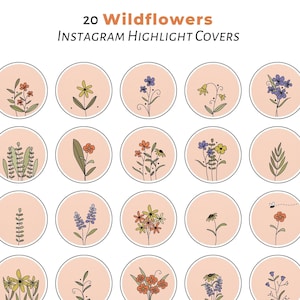 Instagram Highlight Cover, Wildflower Instagram, Floral Highlight Icon