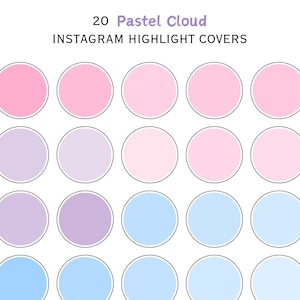 Instagram Highlight Covers, Pastel Cloud Instagram Colors, IG Story Cover Icons