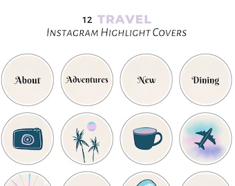 Instagram Highlight Covers, Travel Instagram, Hand Drawn Icons