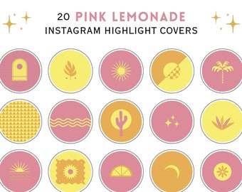 Pink Lemonade Instagram Highlight Covers: 20 Summer Icons