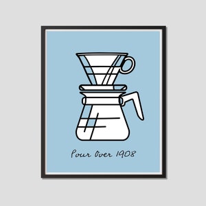 Pour Over poster, Coffee Shop and Café Wall Art, Modern art, Pop art, Coffee Lovers, drip coffee art, Coffee Gift, Coffee Print