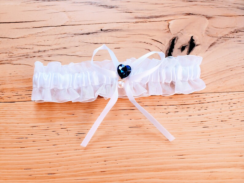 Wedding Garters Keepsake and Toss Blue Heart image 2