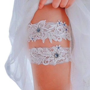 Wedding Garters Keepsake and Toss Something Blue image 1