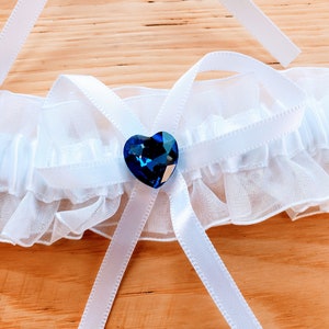 Wedding Garters Keepsake and Toss Blue Heart one-w/ gem only