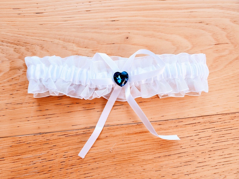 Wedding Garters Keepsake and Toss Blue Heart image 3