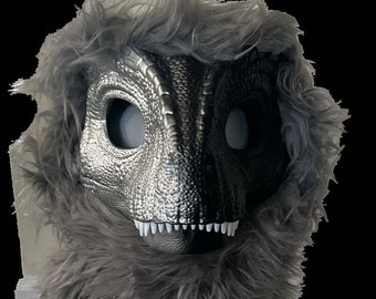 TERMINTAUR: Handgefertigte Dinosaurier Pelzmasken mit Gebrüll